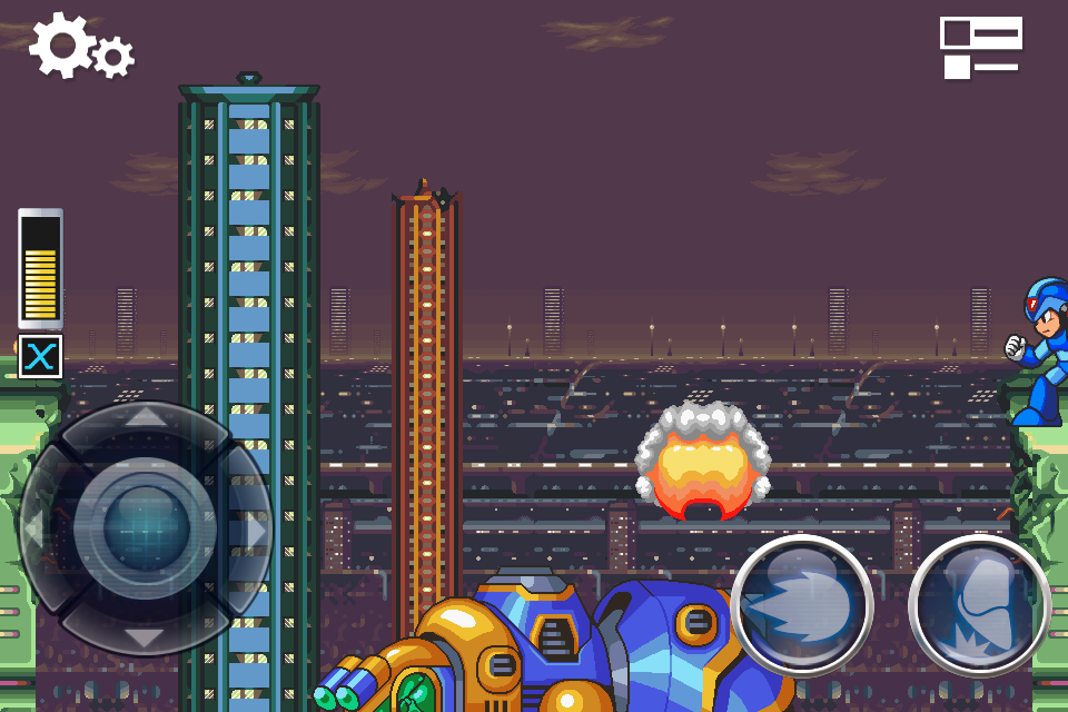 Hint 2 of 2 for completing the intro stage challenges of Mega Man X on iPhone